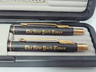 Nos Parker Classic Ball Pen   Mechanical Pencil Set - Black   Gold W  Nyt Logo