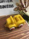 Vintage Yellow Plastic Toy Car Truck Red White Wheels Little People Style