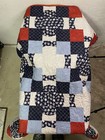 Handmade Red  White  Grey    Blue Baby Blanket Quilt-new-ships Free-47x36 Inches