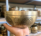 6 Inches Bhumisparsha Buddha Carved - Tibetan Handmade Singing Bowl -yoga Chakra