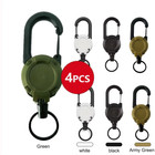 1 2 4pcs Retractable Heavy Duty Reel Carabiner Keychain Badge Holder Steel Wire