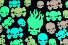 Directglow 24pc Glow In The Dark Luminous Skulls Wall Ceiling Decor Holiday Fun