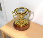 Vintage Nautical Brass Gimballed Ship   s Binnacle Compass Antique Maritime Gift