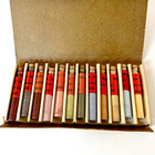 Vtg Marcella Wing Porcelain China Paint Pigments 12 Labeled Glass Vials W  Box