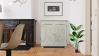 Rustic Farmhouse Wood Accent Buffet Sideboard Storage Server Cabinet With