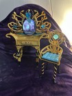 Monster High Peacock Vanity Set W  Mirror   Chair  Gold blue black  11 In