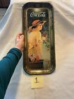 Pair Of Vintage  drink Coca-cola  Elaine Coca-cola Girl Tin Lithographic Trays