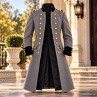 Confederate Gray Officer Frock Coat  Civil War Double Breasted Military Uniform 