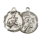 Medium Sterling Silver Saint Gerard Medal Pendant 24  Endless Chain Necklace