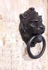 Royal Lions Head Door Knocker Solid Brass  black Oxide 