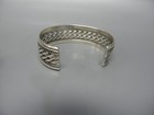 Native American Large Sterling Silver Rope Cuff Bracelet 5  Inside 1-1 8  Gap