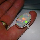 Fine Silver Plated Ring Women Jewelry Oval Cut Fire Opal Wedding Ring Sz 6-10