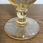 Vintage Footed Apothecary Jar With Lid Amber Accents Clear Glass 10    High Candy