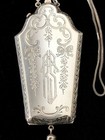 Antique Art Deco Sterling Silver Miniaudiere Case With Mesh Chain