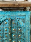 Antique Wooden Brass Fitted Wall Decor Door Panel Original Old Fine Hand Carved