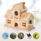 Wooden Bird House Outdoor Hanging Garden Birdhouse Carbonized Wood Cottage Decor
