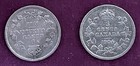 Lot Of 2 - Canadian Silver 5 Cent Coins - 1906   1912