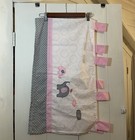 54    Nursery Optima Baby Tab Valance Window Topper Pink Gray Polka Dots Elephants