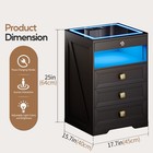 Smart Led Nightstand With Charging Station  Lockable Gun Drawer   Motion Sensor