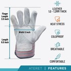 12 Pairs Leather Palm Safety Split Cowhide Welding Cuff Gloves Size Large