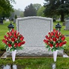 Christmas Artificial Cemetery Flowers For Grave 2pack Memorial Roses Bouquets   