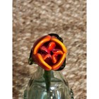 Vintage Green Tinted Glass Bottle With Handle  Red Glass Rose  Embossed 6 5   