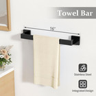 Matte Black Bathroom Accessories Hardware Set 5-piece  Stainless Steel Towel Rac