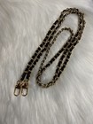 Bag Chain Strap Replacement Crossbody Handbag Purse Diy 48    Gold Black Leather