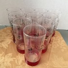 1-one Winterberry  Cooler Glass 18oz Tumber Green Holly Hand Painted Pfaltzgraff