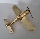 Solid Brass Vintage Airplane Model 7 1 2  Desk  Shelf