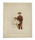 Antique 1890s Cabinet Card Photo Beautiful Woman   Spanish American War Soldier