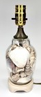 Vintage Seashell Filled Glass Table Lamp With Shells For Beach Lovers
