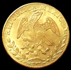 1850 Go Pf Gold Mexico Republic 8 Escudos Coin Guadalupe Y Calvo Mint Au