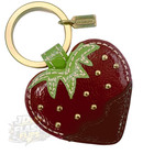 Nwot Coach Patent Leather Chocolate Dipped Strawberry Bag Charm Key Chain Fob