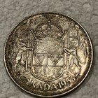 1953 Canada Silver 50 Cents Coin Canadian Half Dollar Uncirculated Toned