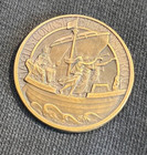Elizabeth Ii Dei Gra Britt Bronze Commemorative Medal Royal Barge Reverse