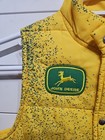 Vtg John Deere Tractor Trucker Work Farm Puffer Puffy Vest Mens S Jung Seed Corn