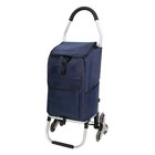 Stair Climbing Shopping Cart Foldable Trolley 40l Blue Waterproof Bag