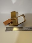 Vintage Art Deco Blue Enamel Gold Tone Compact Mirrored - 154