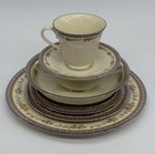 Lenox Amethyst 8 Piece Place Setting Plates  Bowls  Tea Cup   Saucer Made Usa