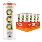  Zero Organic Energy Drink  Zero Sugar  Gluten-free  Vegan 12 Fl Oz Pure Peach