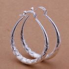 925 Sterling Silver Hoop Pierced Earrings L4