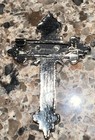 Beautiful Antique Look Vintage Cross Brooch Pin Silver 