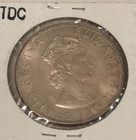 1964 Bermuda 1 Crown Large Silver Coin   500 Silver Low Mintage
