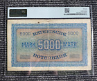 Germany States Bayerishe Notebank 5000 Mark 1922 Ps925 Pmg-20 Very Fine