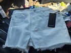 True Religion Women   s White Denim Cut Off Shorts Size 30 Mid Rise Pockets