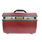 Samsonite Silhouette Red Train travel Case Hard Shell Luggage - No Key Or Tray