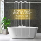 Narrow 42x72 Shower Curtain Liner With Weighted Hem   Easy Clean Design