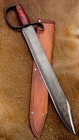 Handmade 1085 Carbon Steel Blade D-guard Machete Knife Wood Handle With Sheath