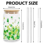 2 Pack St Patrick s Day Drinking Glasses Green Shamrock Iced Coffee Cup Lucky Cl